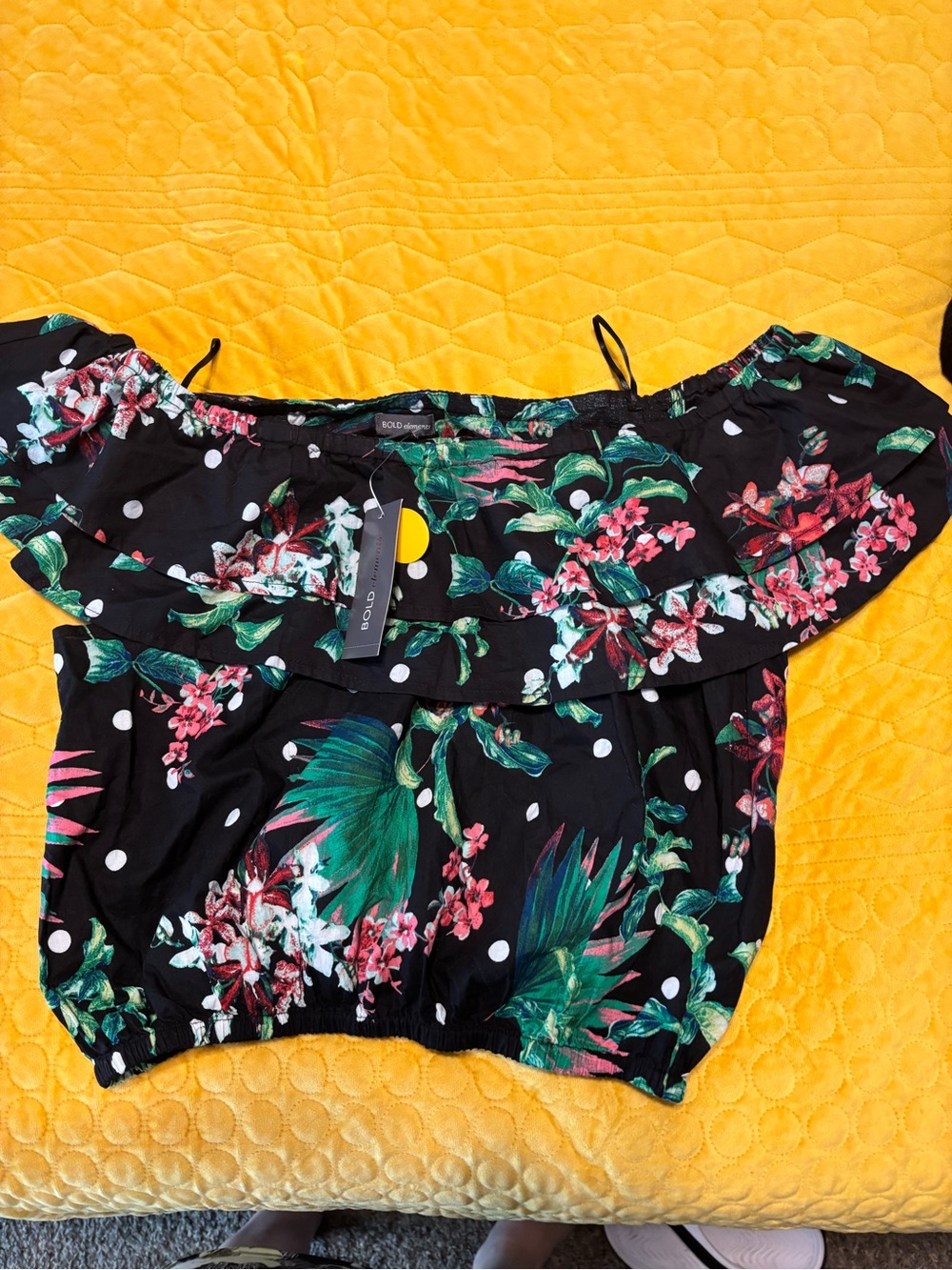 BOLD elements Size M Black Floral Skirt with Green & Pink #9